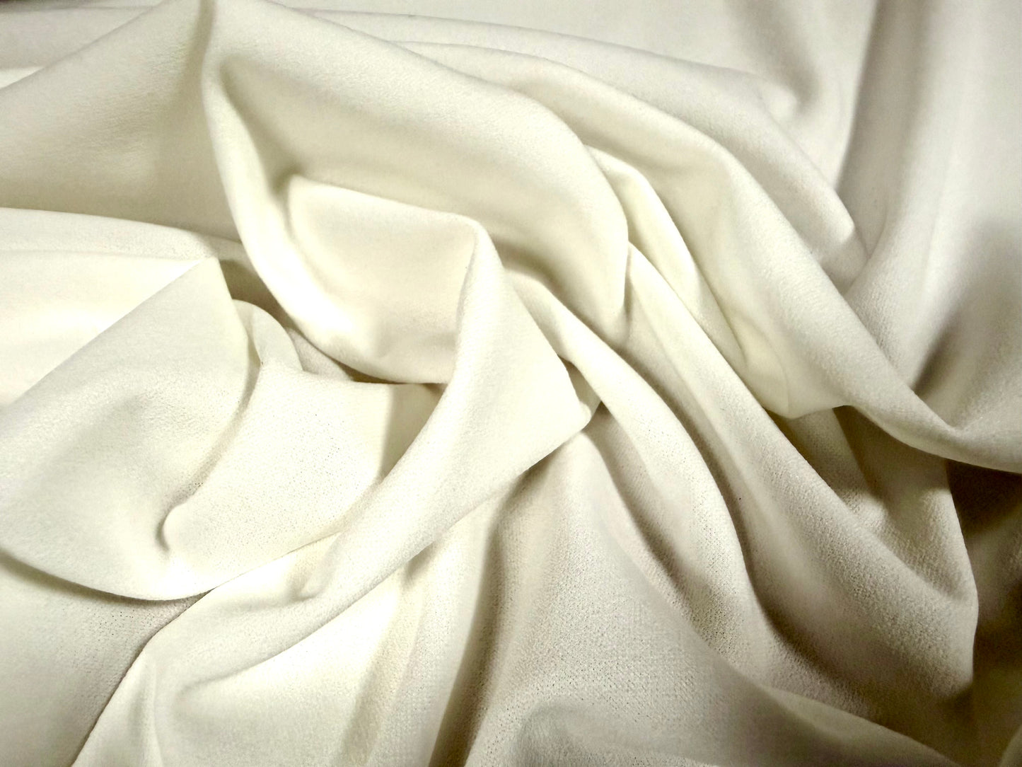 Scuba crepe stretch spandex double jersey fabric, per metre - plain - ivory