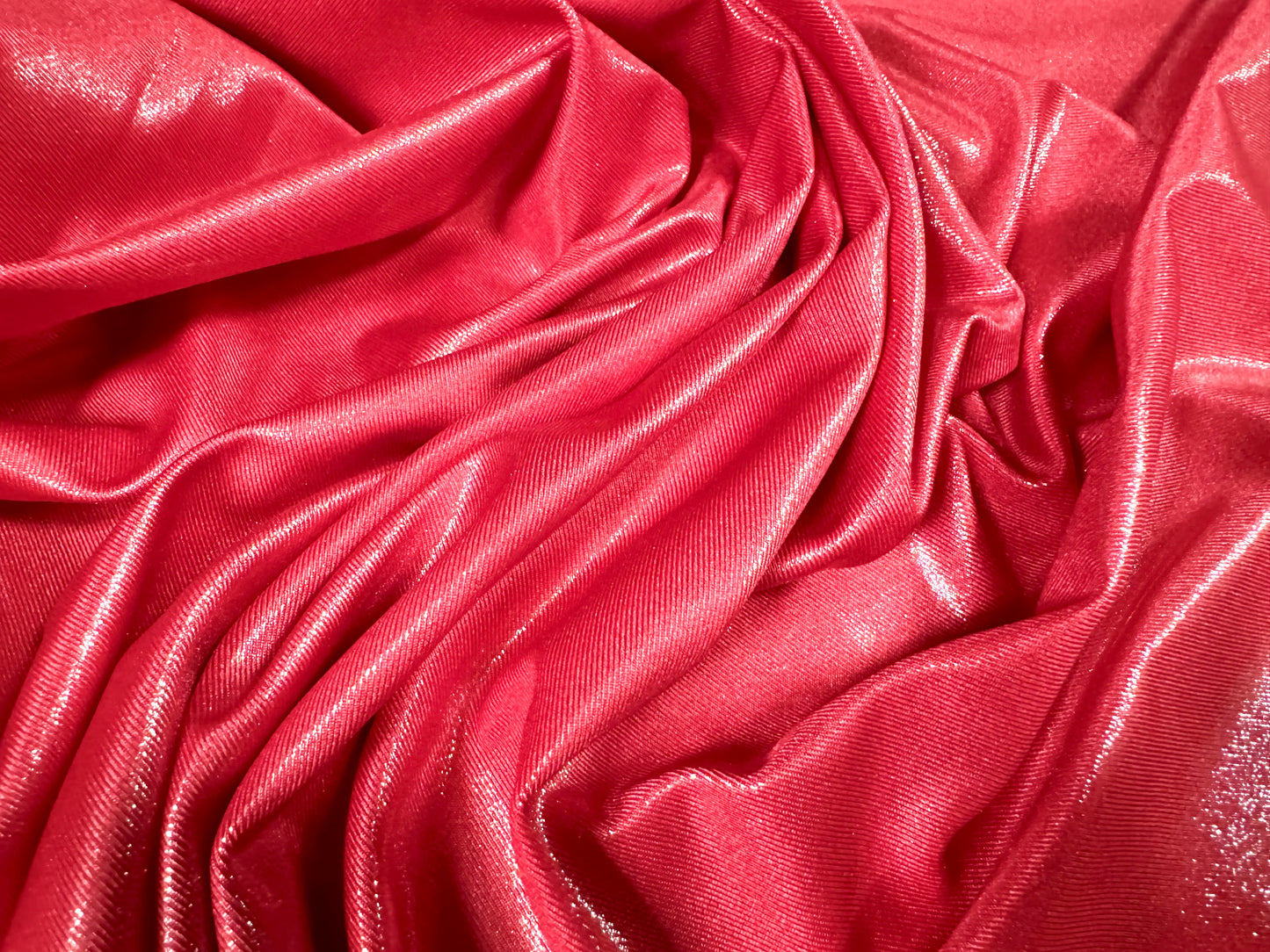 Metallic swimwear stretch spandex jersey fabric, per metre - foil sparkle - hot pink