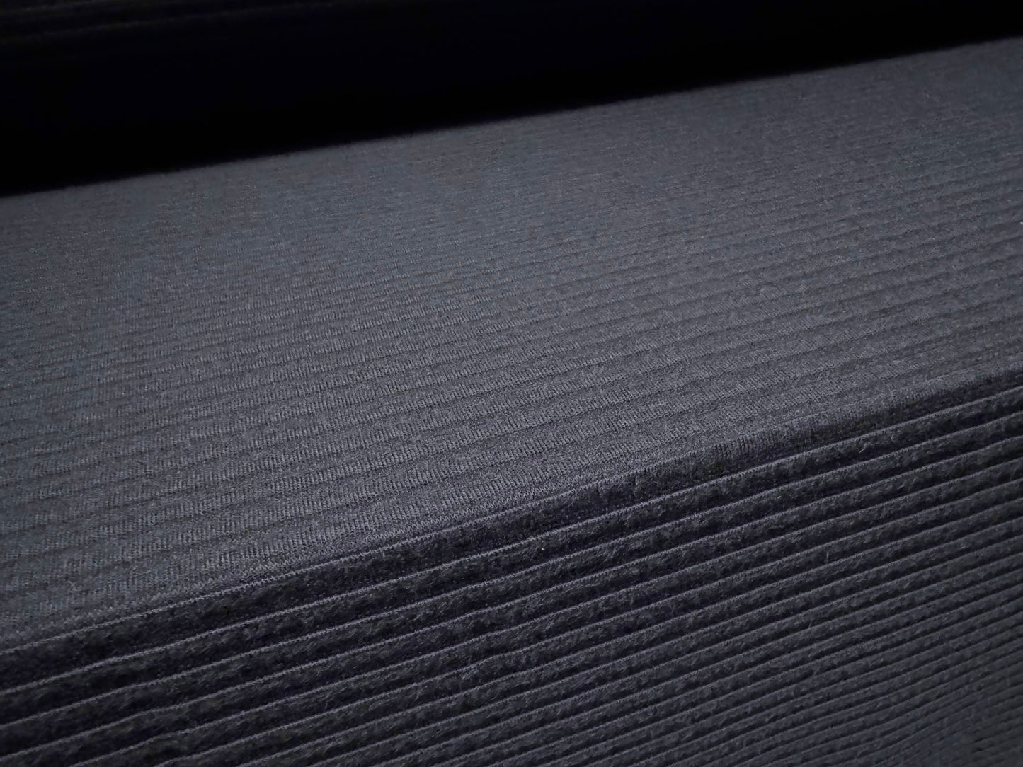 Concertina rib double Jersey knit fabric, per metre - plain - navy blue