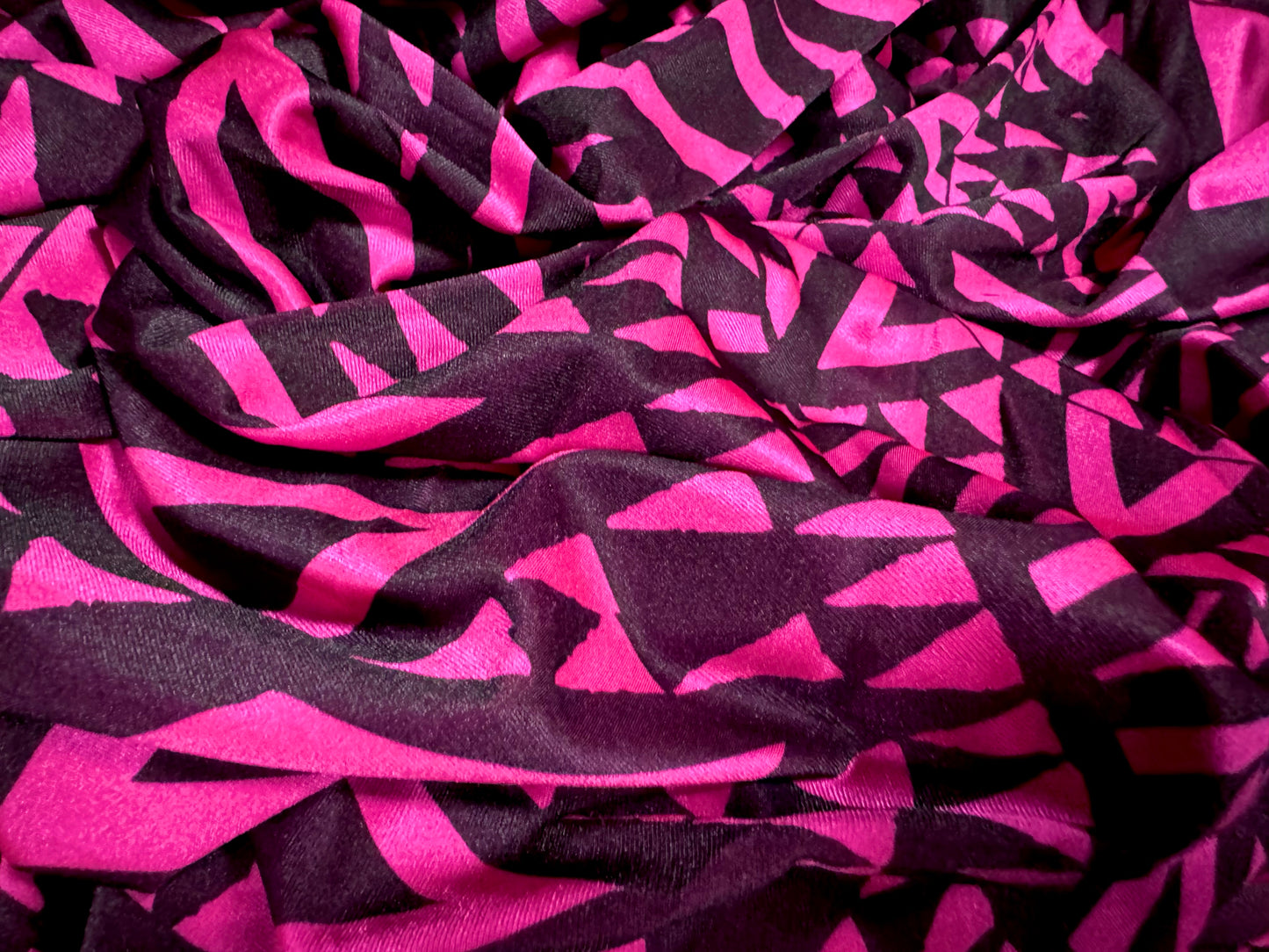 Swimwear stretch spandex jersey fabric, per metre - tribal tattoo print - cerise pink