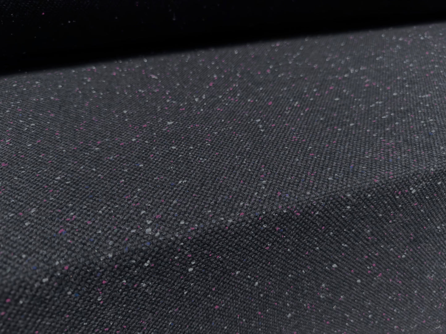 Heavyweight wool tweed fabric, per metre - fleck - dark navy & pink