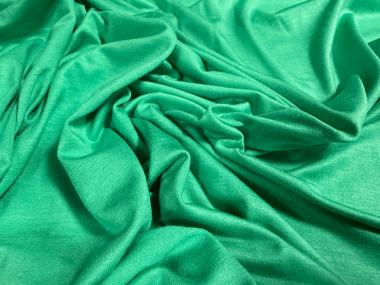Viscose spandex stretch single jersey fabric, per metre - plain - sea green