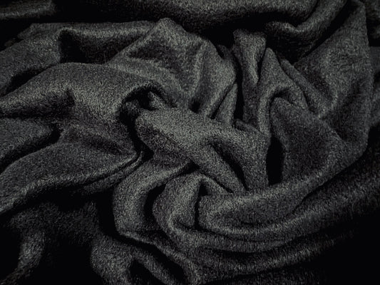 Super soft terry backed fleece fabric, per metre - plain - black