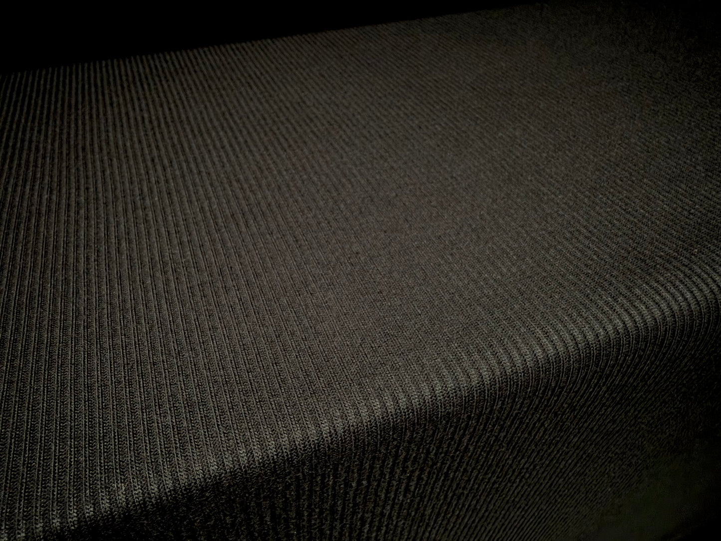 2x1 rib jersey fabric, per metre - plain - black