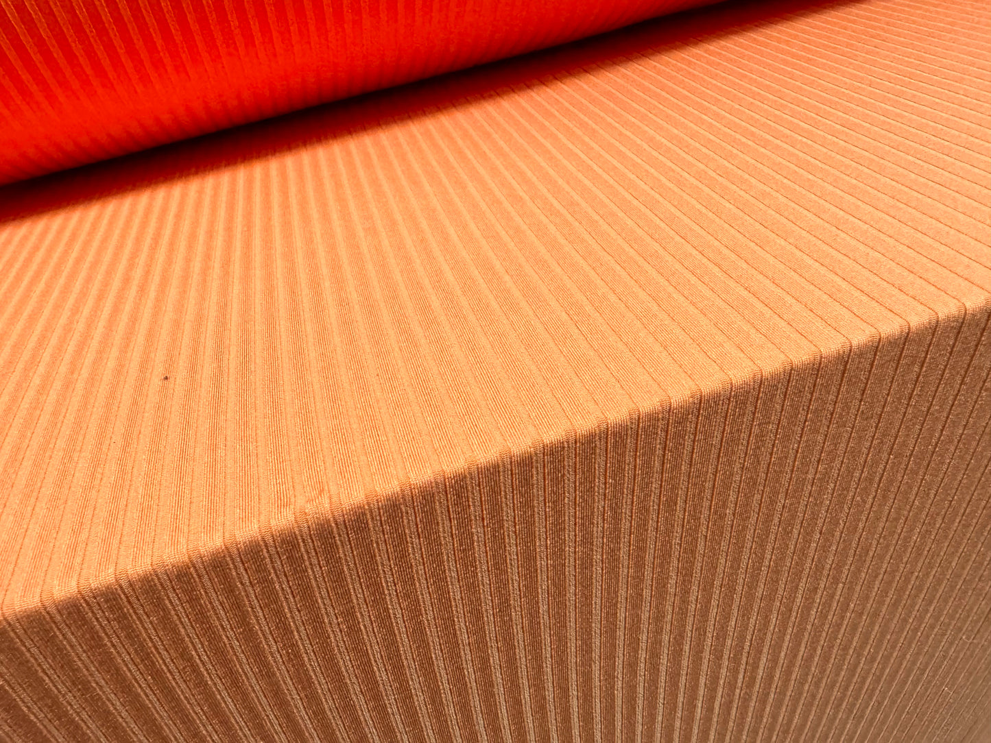 Stretch spandex rib jersey fabric, per metre - plain - apricot