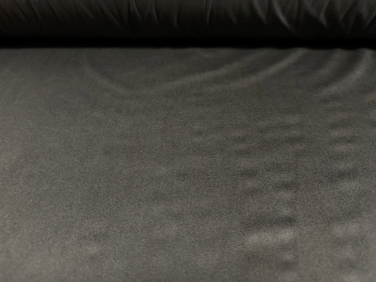 Faux suede jersey fabric, per metre - plain - charcoal grey