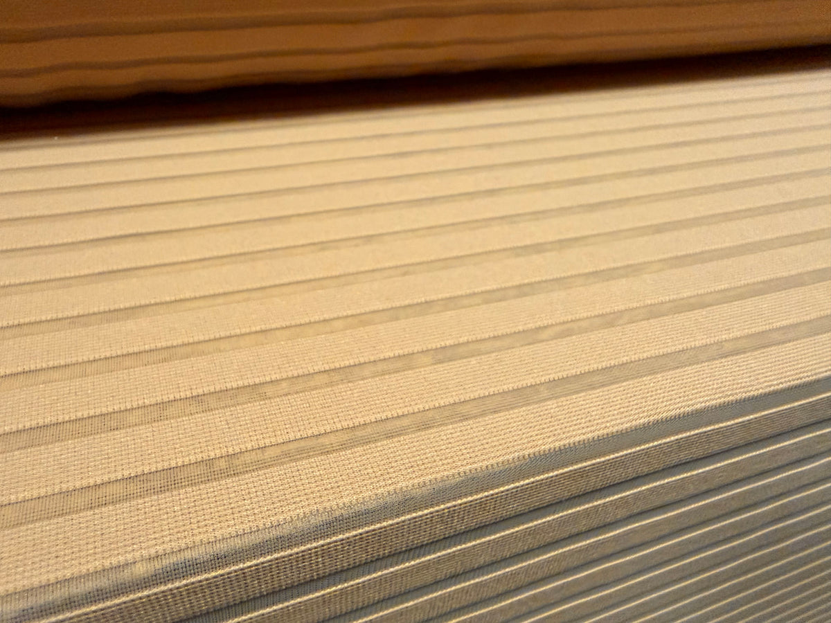Ottoman rib stretch double jersey fabric , per metre - burnout stripe - biscuit