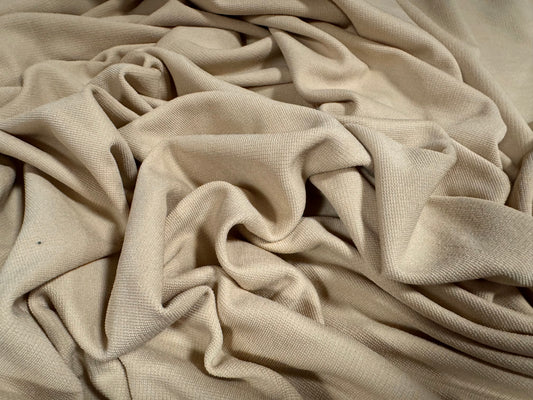 Ponte Roma double jersey stretch spandex fabric, per metre - plain - beige