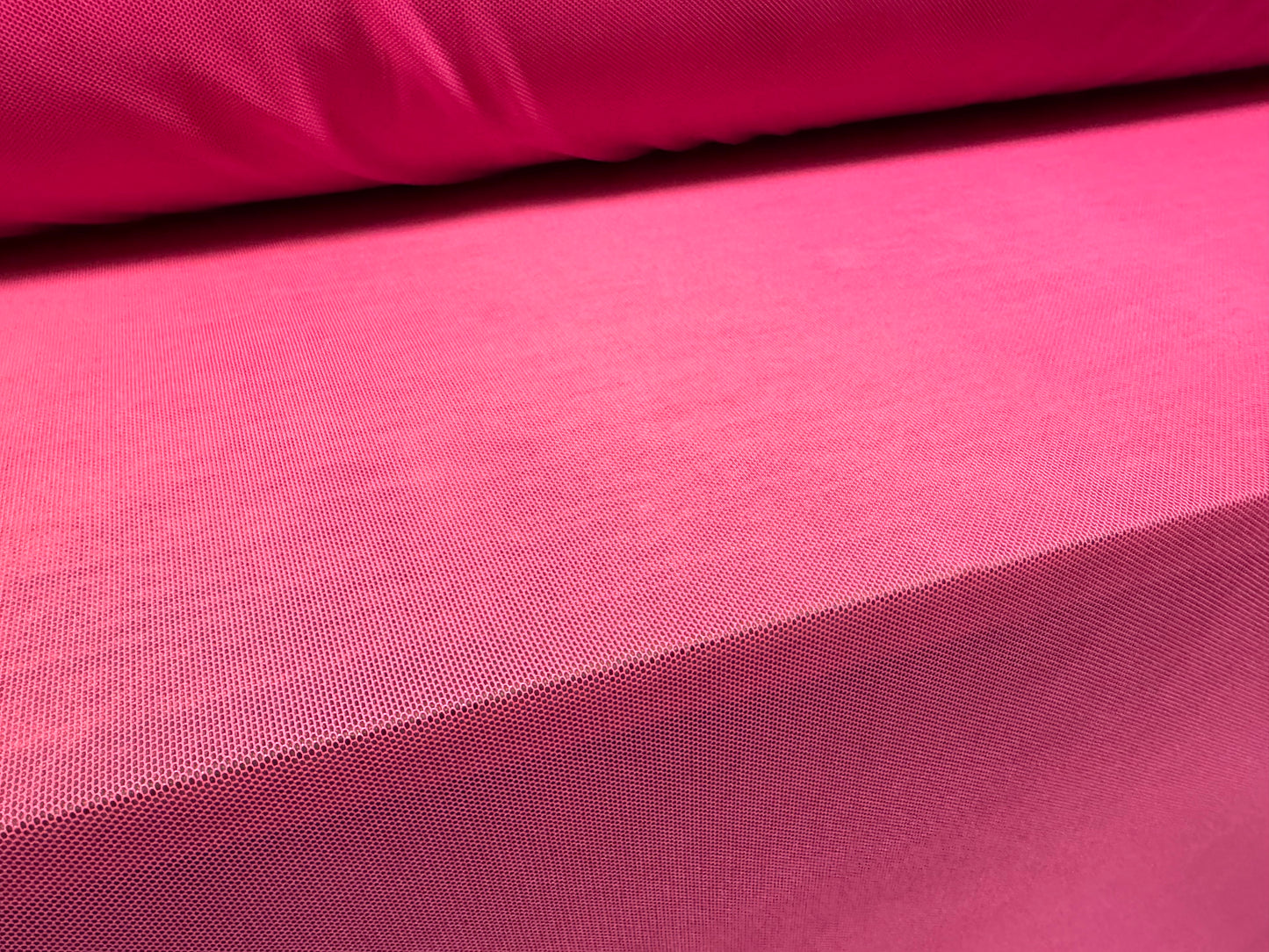 Power mesh net stretch spandex fabric, per metre - plain - bright pink
