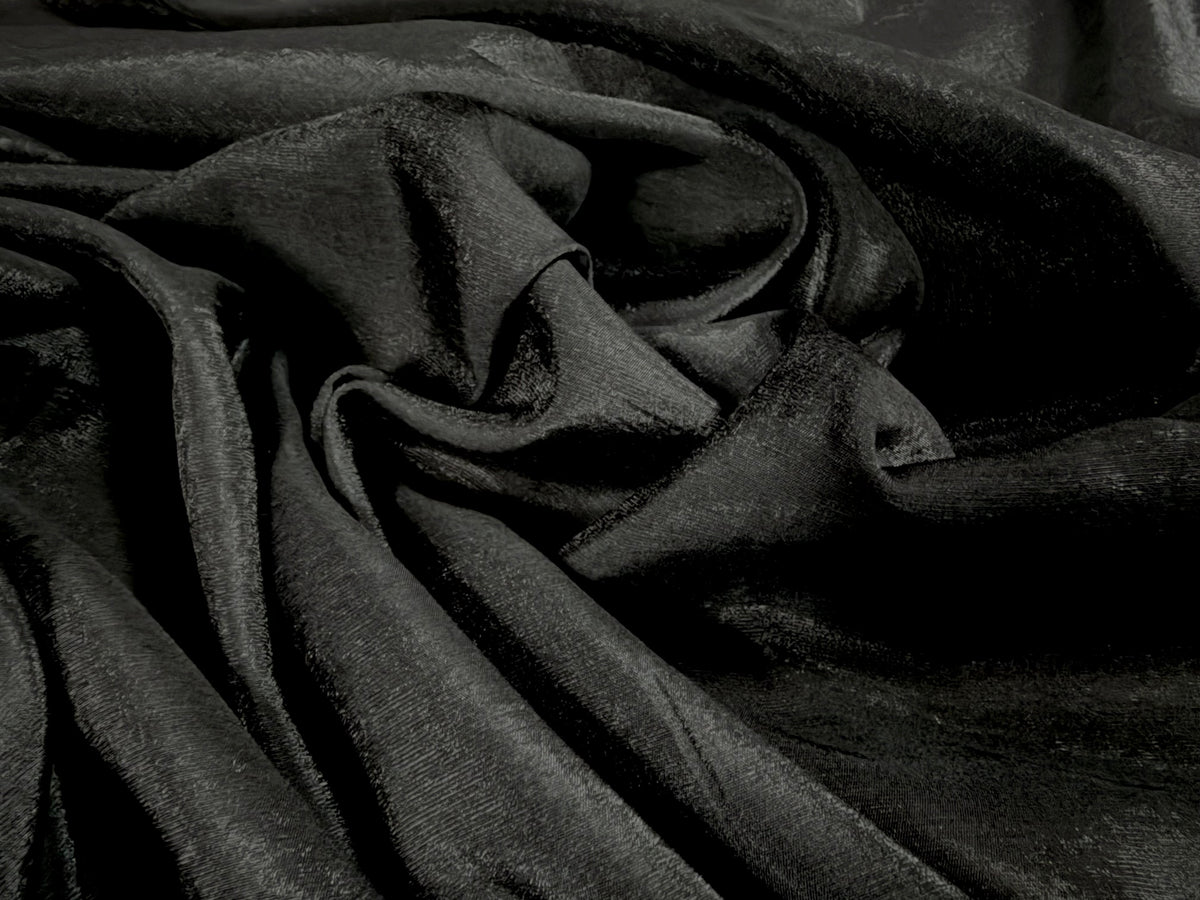 Plain weave lightweight shimmer fabric, per metre - black