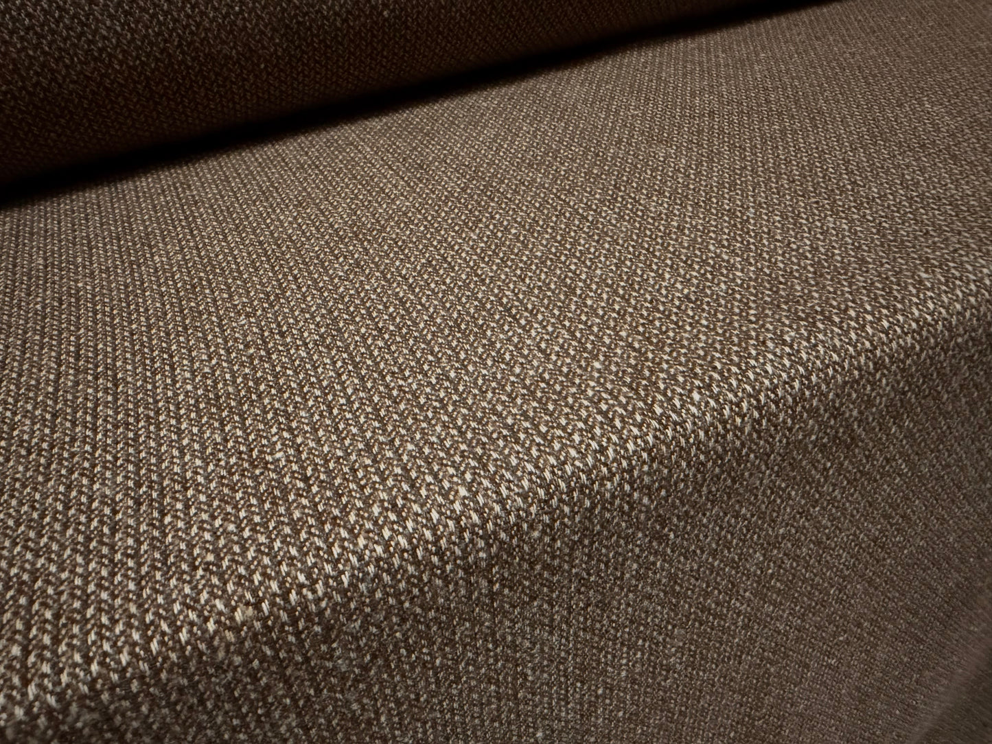 Wool hopsack fabric, per metre - birdseye - brown