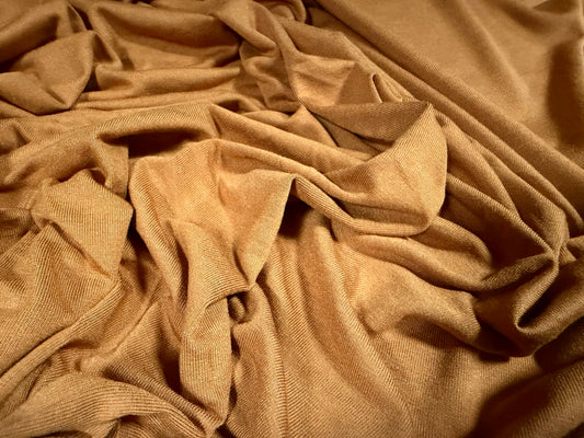 Viscose spandex stretch single jersey fabric, per metre - plain - roasted butternut squash