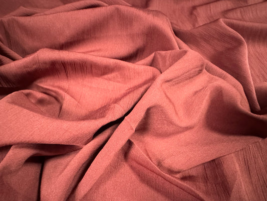 Crinkle plain weave dress fabric, per metre - plain - brick