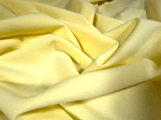 Scuba crepe stretch spandex double jersey fabric, per metre - plain - lemon