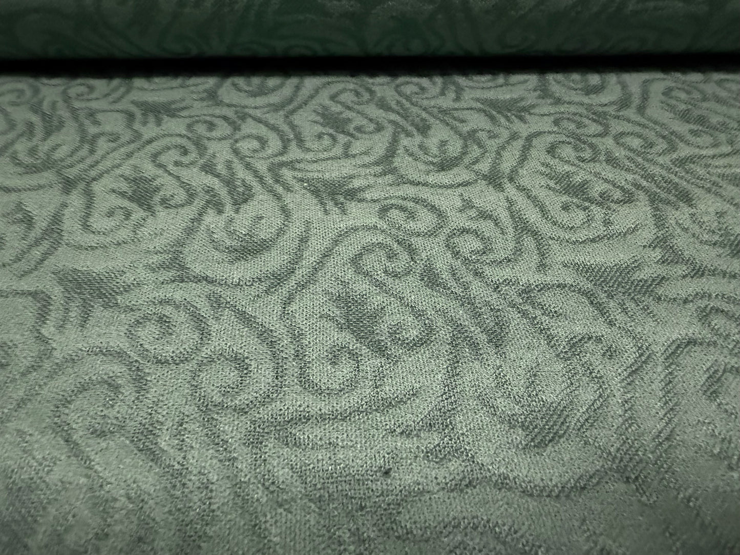 Stretch jacquard furnishing upholstery fabric, per metre - duck egg