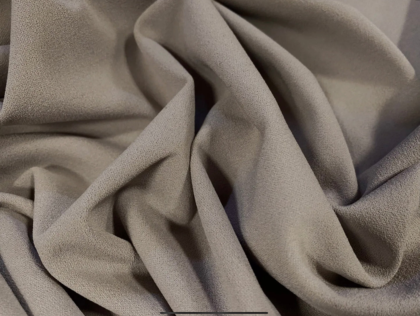 Scuba crepe stretch spandex double jersey fabric, per metre - plain - mushroom