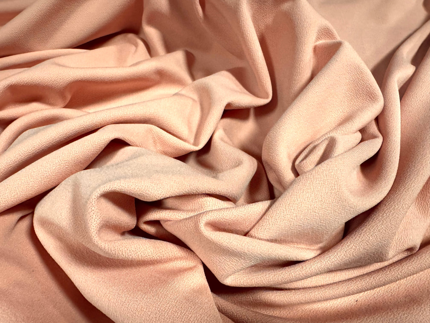 Stretch crepe stretch double jersey fabric - per metre - plain - pale rose pink