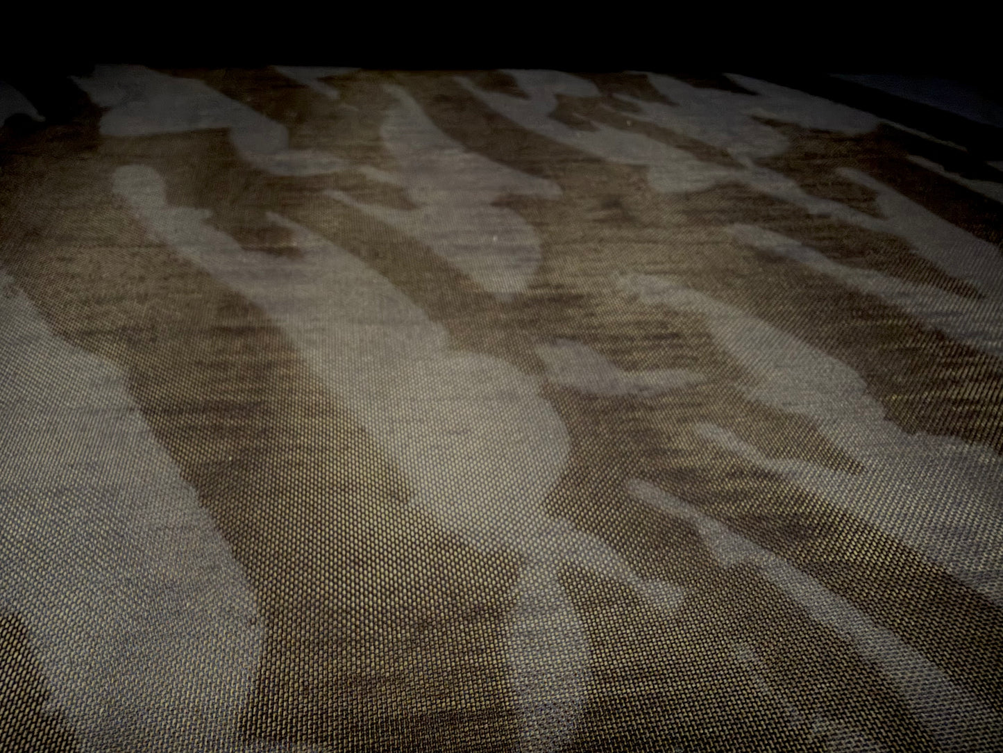 Power mesh net stretch spandex fabric, per metre - American Gothic print - black & charcoal