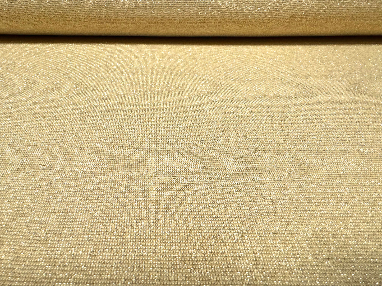 Metallic crepe jersey fashion fabric, per metre - lurex sparkle - gold