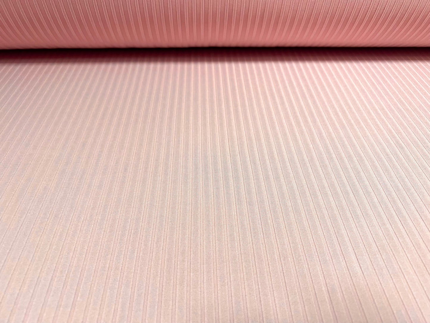 Stretch spandex rib jersey fabric, per metre - plain - light pink