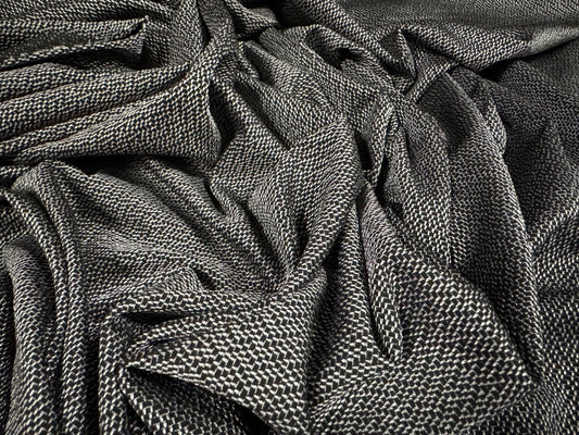 Stretch spandex single Jersey fabric, per metre - micro chevron - silver grey