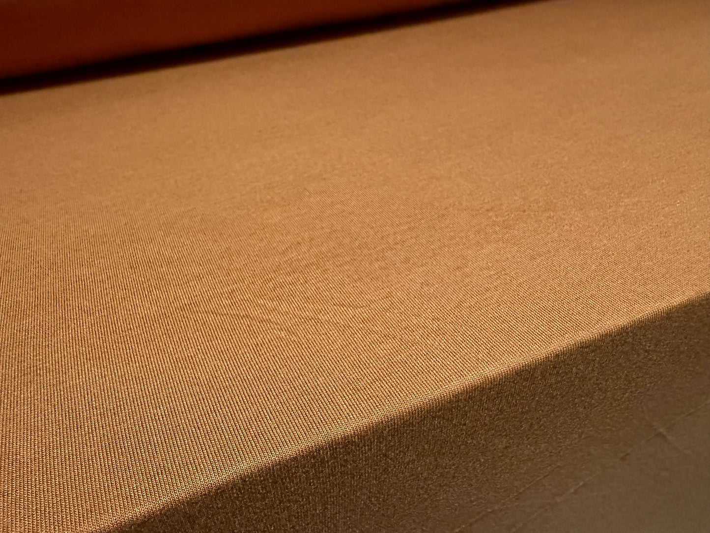 Viscose spandex stretch single jersey fabric, per metre - plain - roasted butternut squash