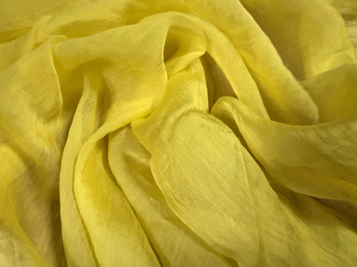 Lightweight crinkle voile fabric, per metre - plain - yellow