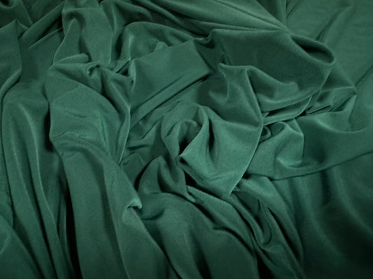 Soft touch spandex stretch jersey dress fabric, per metre - plain - dark jade green