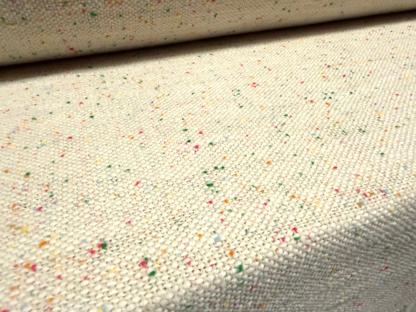 Heavyweight wool coat jacket fabric, per metre - tutti frutti fleck - cream