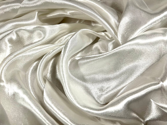 Liquid satin woven dress fabric, per metre - plain - white