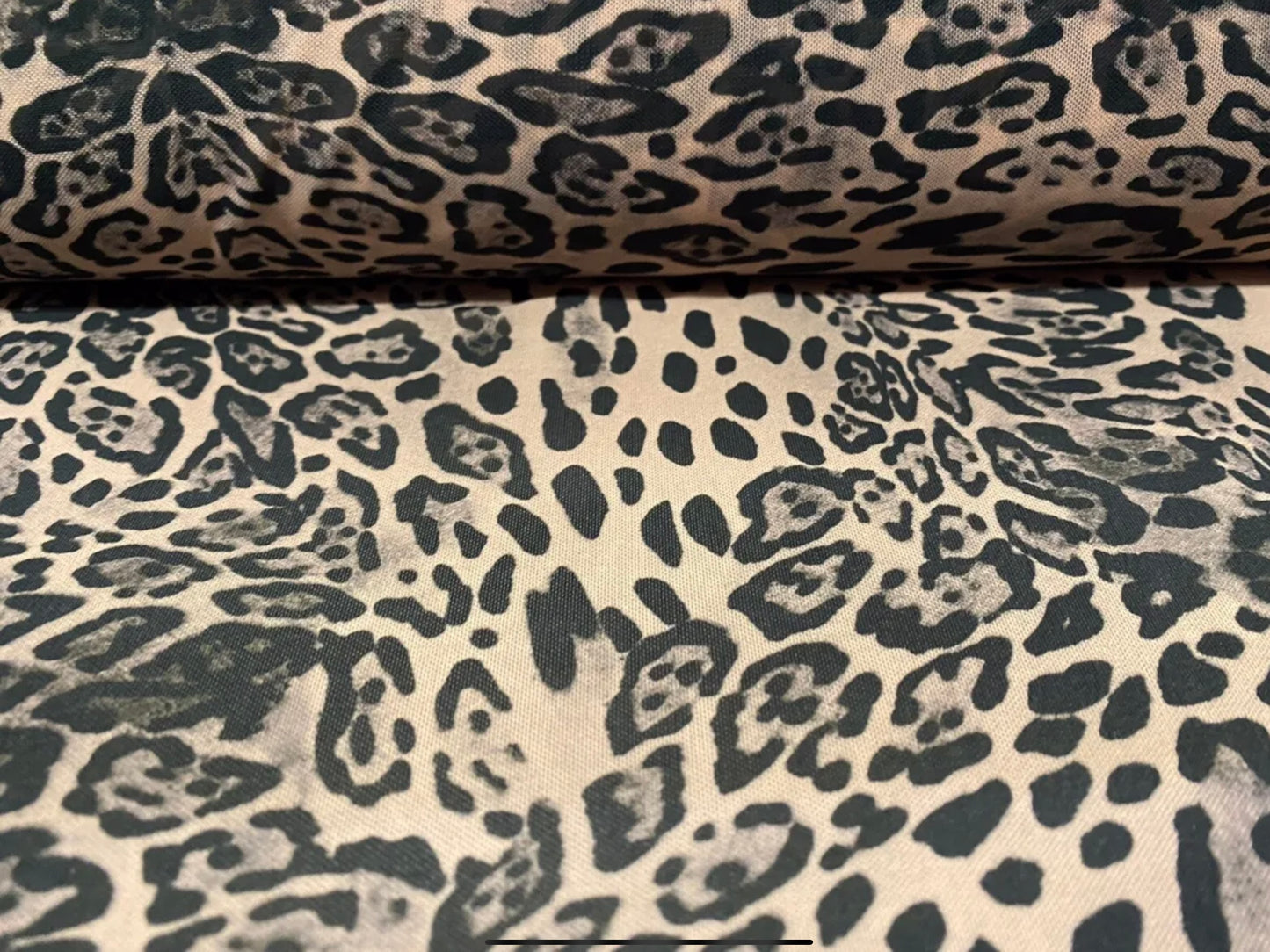 Power mesh net sheer stretch spandex fabric, per metre - leopardskin animal print - blush