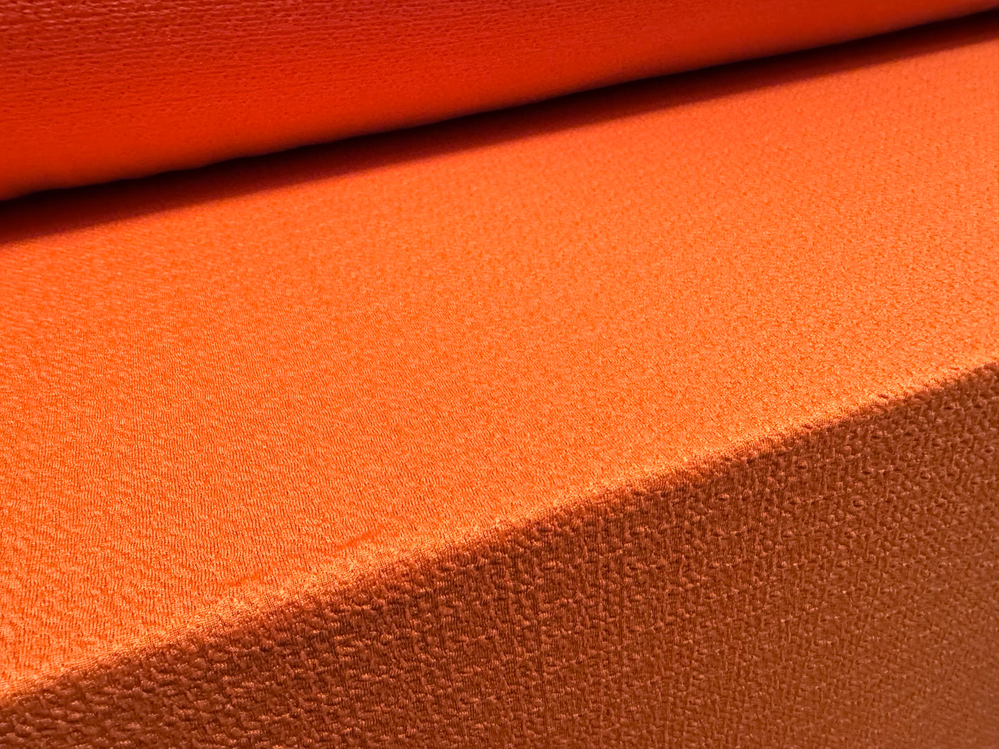 Orange Peel textured stretch spandex jersey fabric, per metre - plain - orange