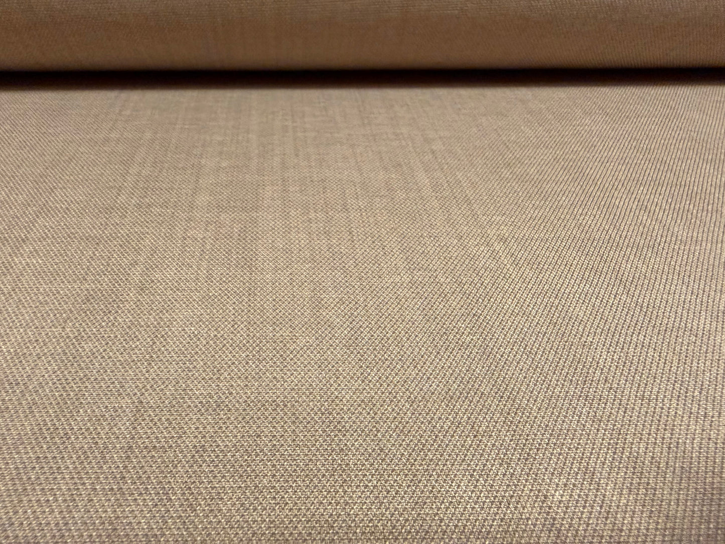 Linen look cationic woven dress trouser skirt fabric, per metre - plain - light brown