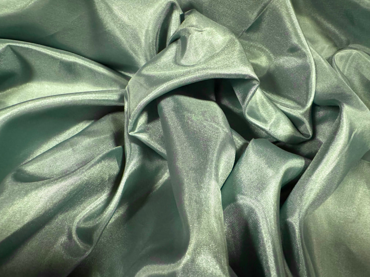 Dulled satin lightweight woven dress fabric, per metre - plain - sage