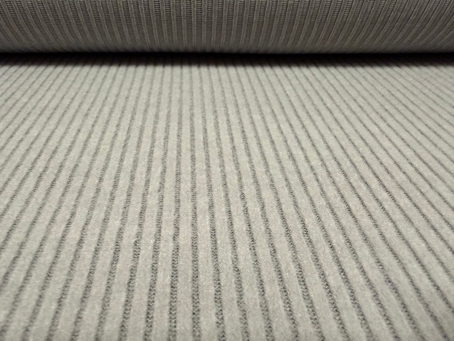 Knitwear rib jersey fabric, per metre - solid - grey