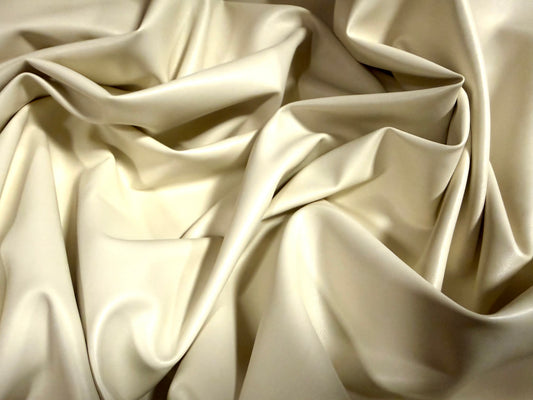 Faux leather pvc coated fabric, per metre - plain - cream
