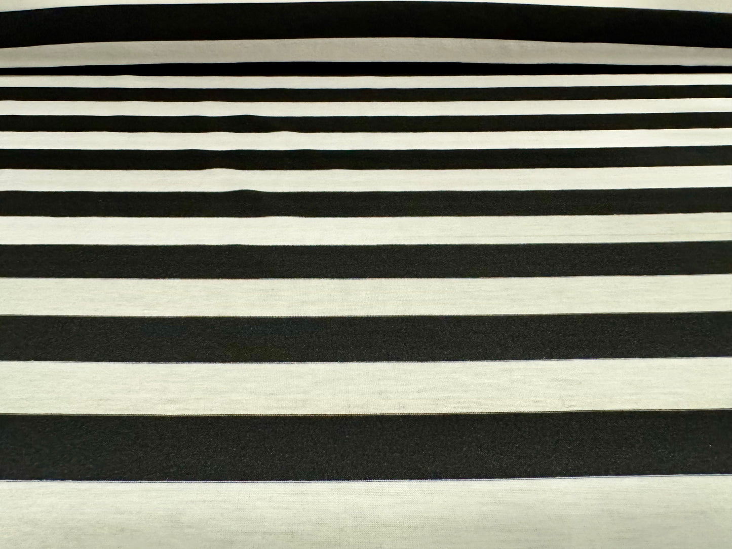 Soft handle stretch single jersey fashion fabric, per metre - stripe - black & white