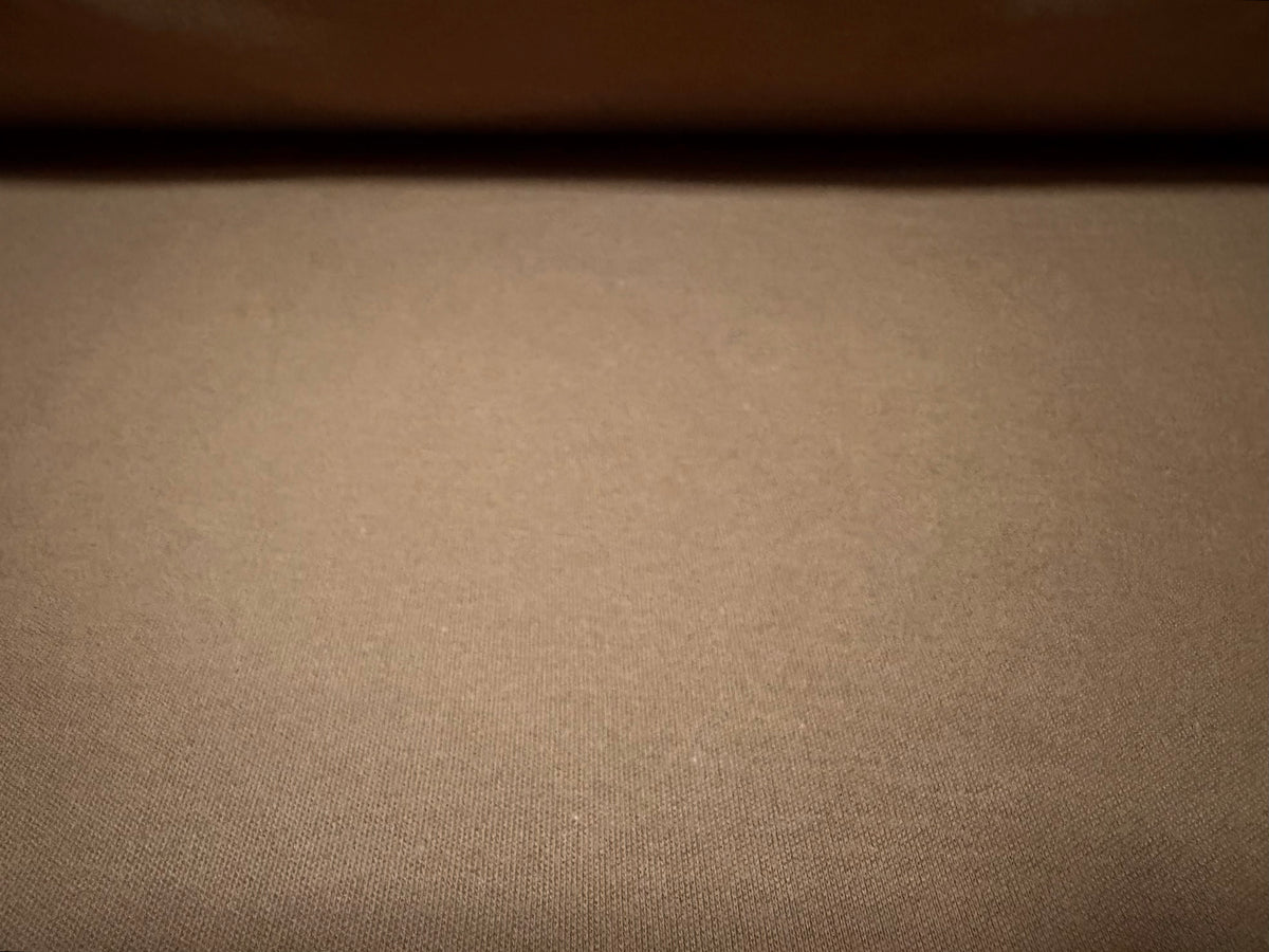 Soft cotton interlock jersey fabric, per metre - plain - fawn brown