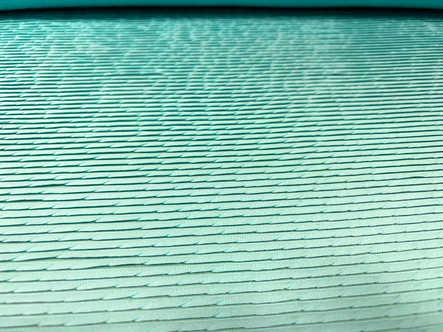 Pleated double jersey fabric, per metre - plain - turquoise