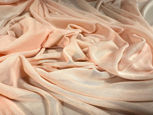 Power mesh net stretch spandex fabric, per metre - plain - pink blush