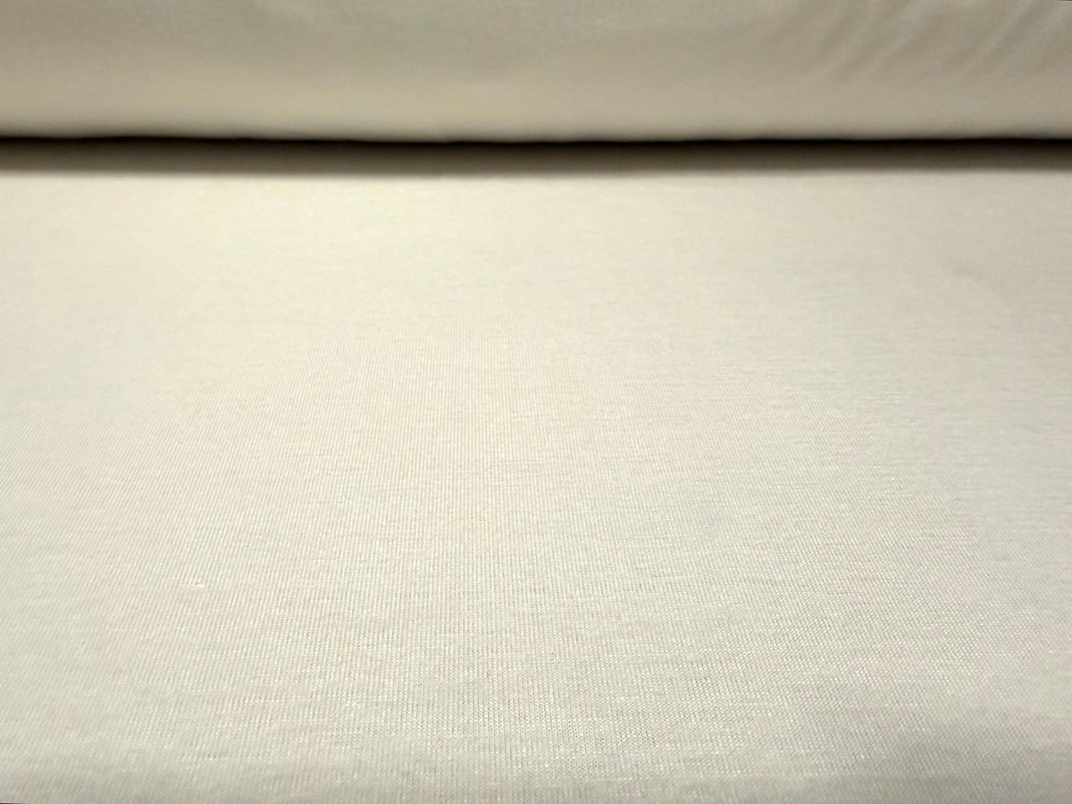 Viscose spandex stretch single jersey fabric, per metre - plain - light cream