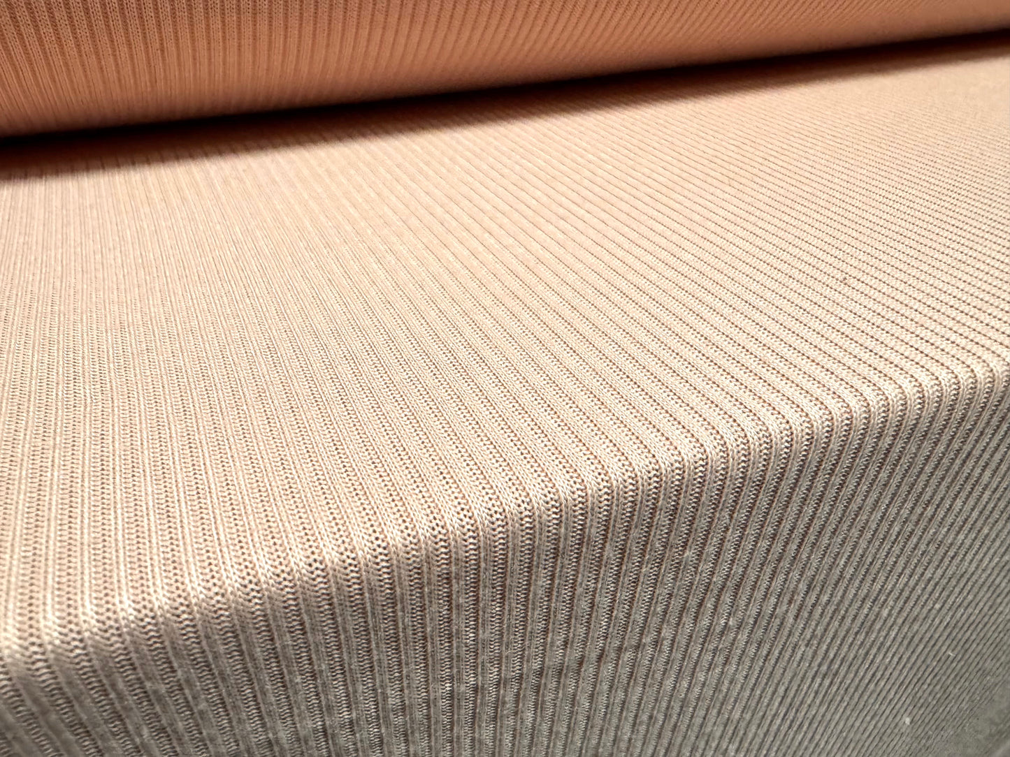 Soft handle ribbed jersey knit fabric, per metre - plain - nude