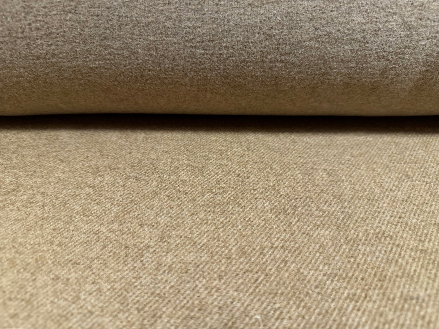 Heavyweight wool double face flannel fabric, per metre - plain - sandstone