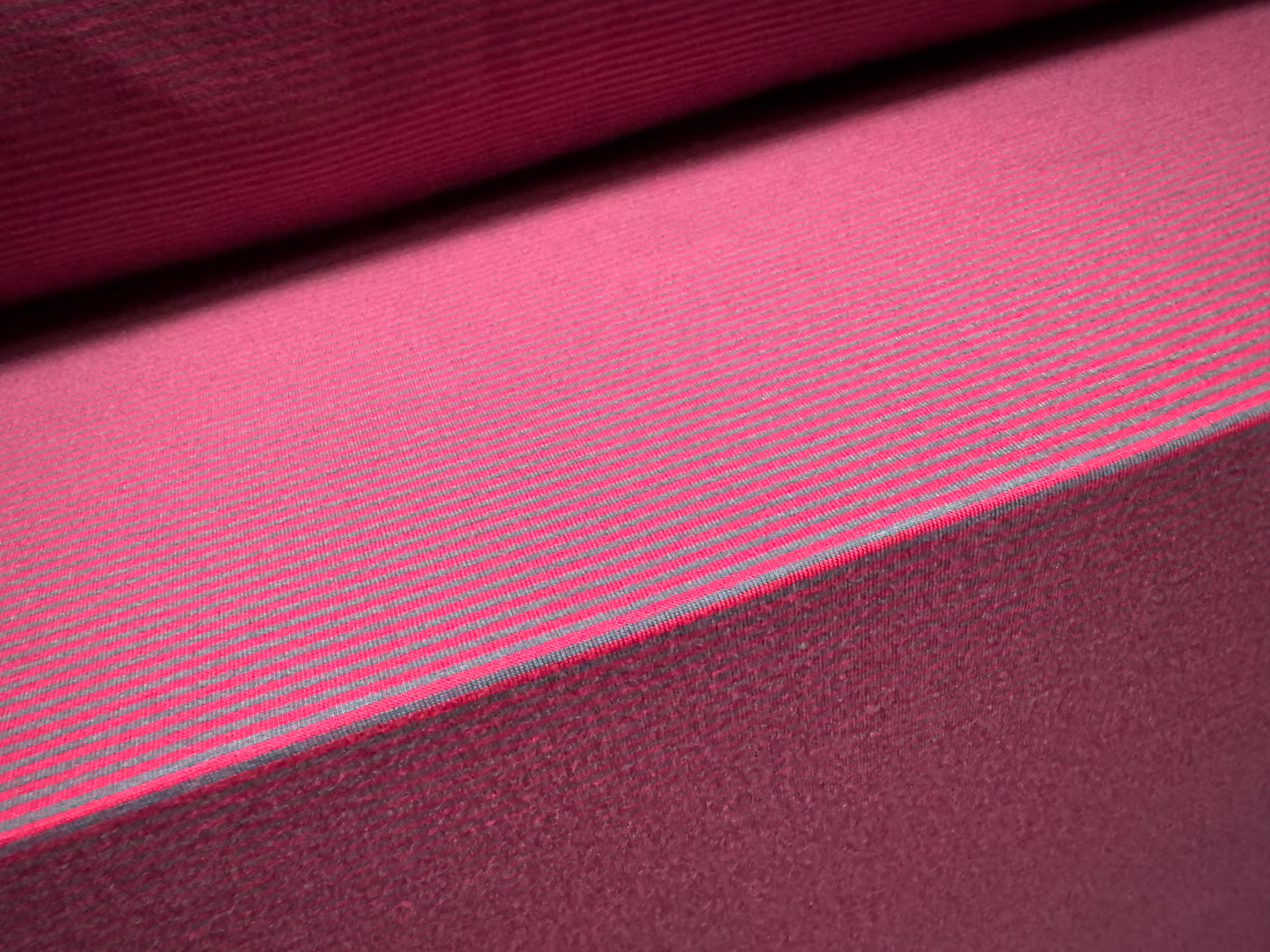 Viscose spandex stretch single jersey fabric, per metre - pinstripe - magenta & grey