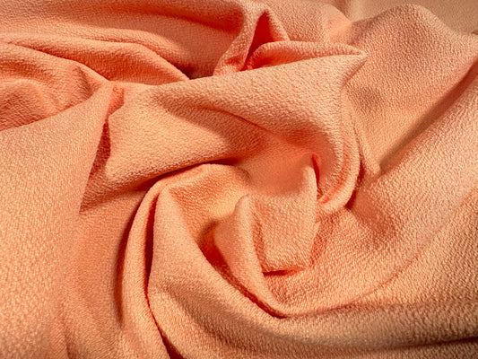 Stretch crepe double jersey fabric - per metre - plain - peach