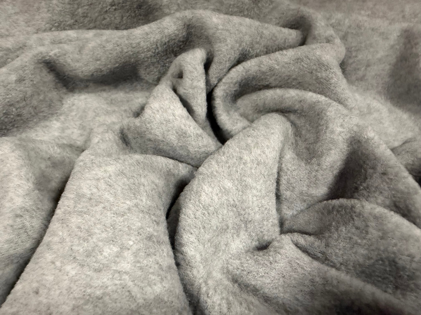 Polar fleece fabric, per metre - plain - grey marl