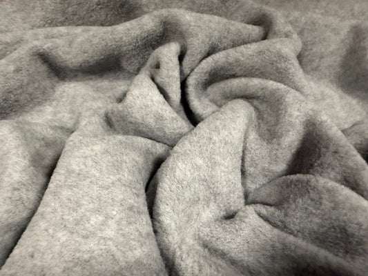 Polar fleece fabric, per metre - plain - grey marl