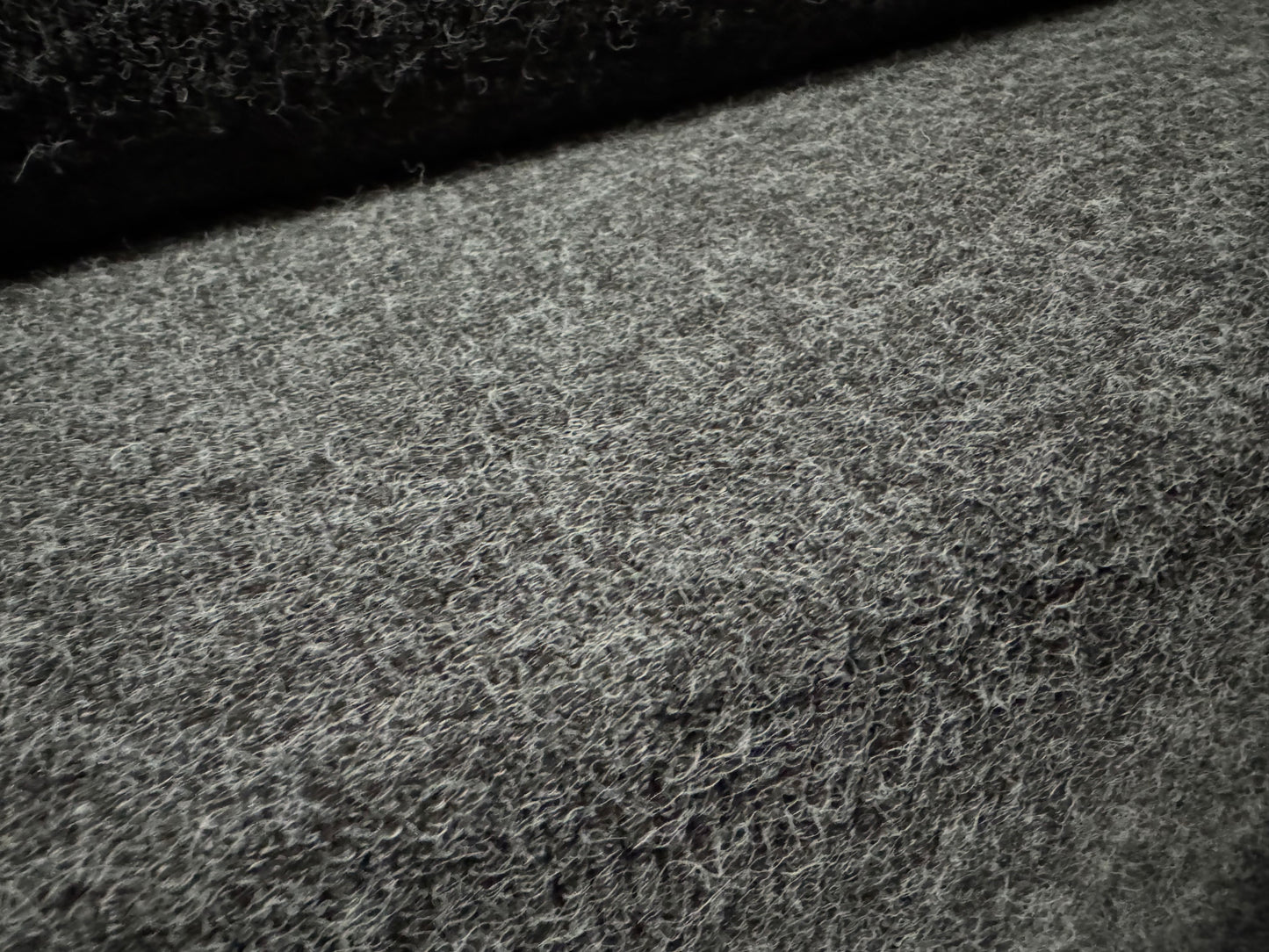 Heavyweight Angora style knitwear fabric, per metre - plain - grey