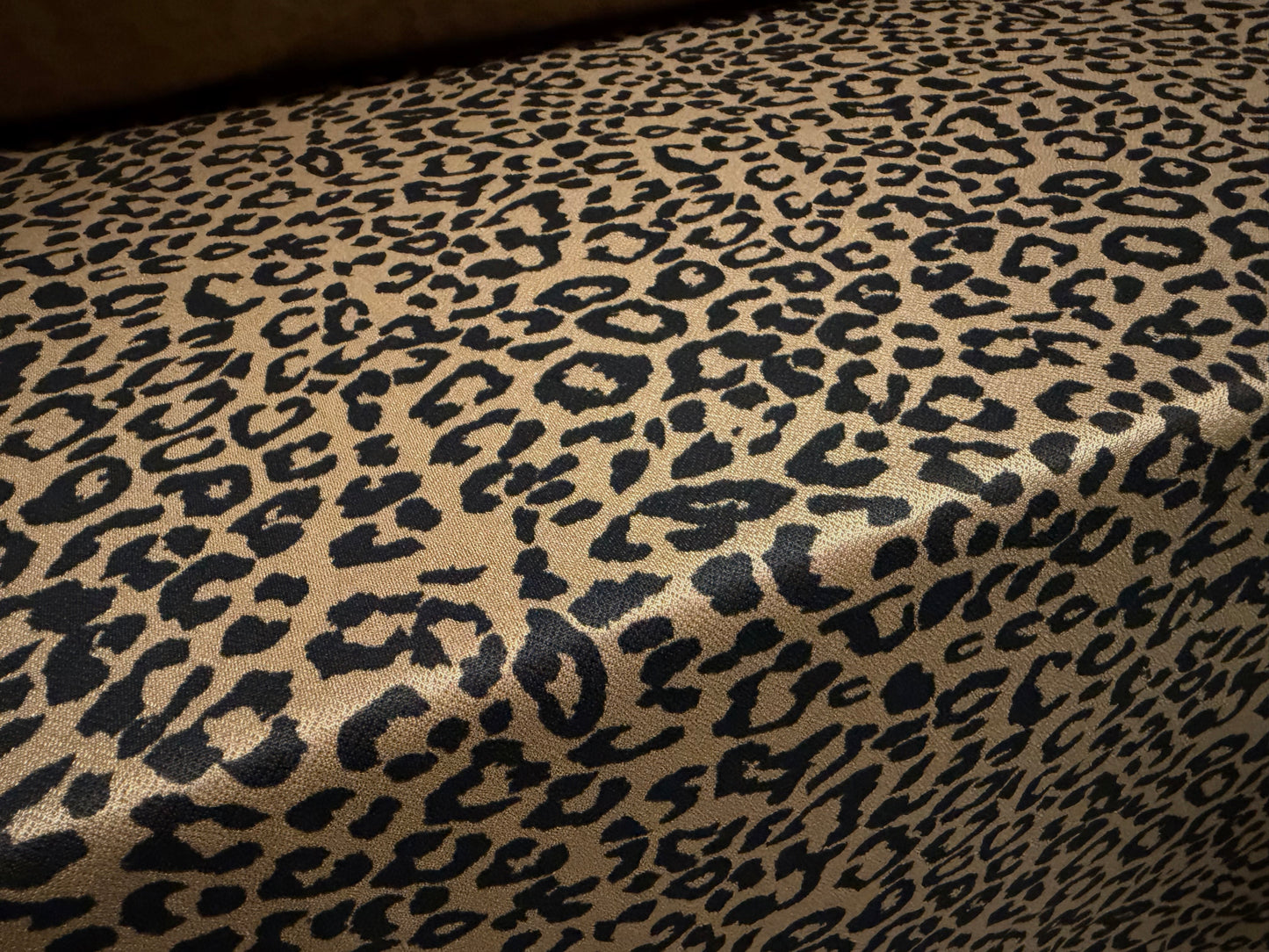 Crepe double jersey fabric, per metre - cheetah print - toffee brown