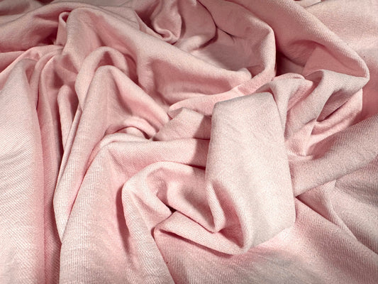 Embossed scuba stretch spandex double jersey fabric, per metre - wave design - pastel pink